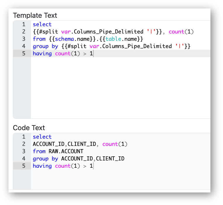 Data QA Engine Template Builder SQL